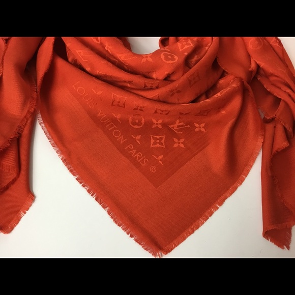 SOLD-100% Auth Louis Vuitton Silk Wool Shawl Scarf - Picture 2 of 8